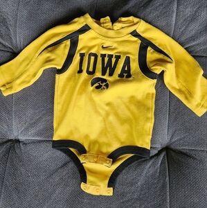 Yellow Nike Iowa Hawkeye onesie